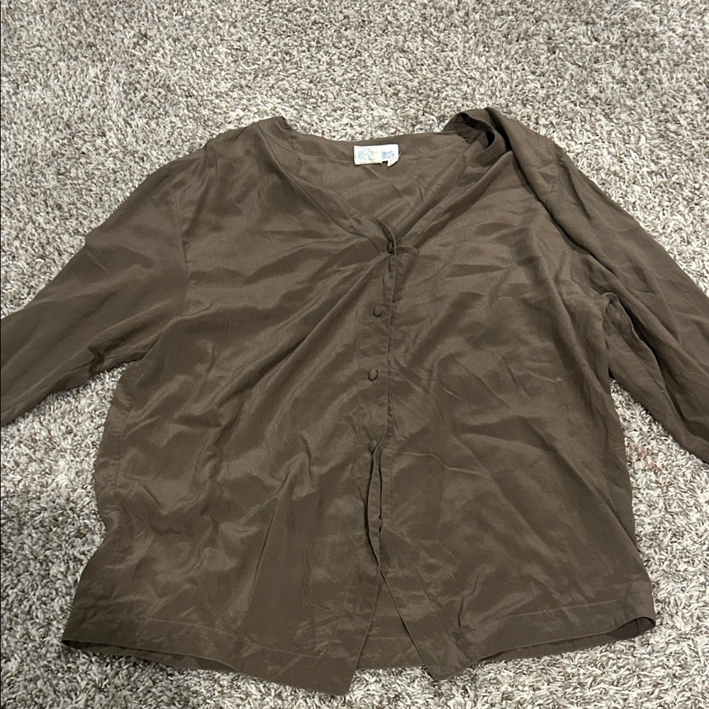 WinterSilks Chocolate Brown Women's Blouse